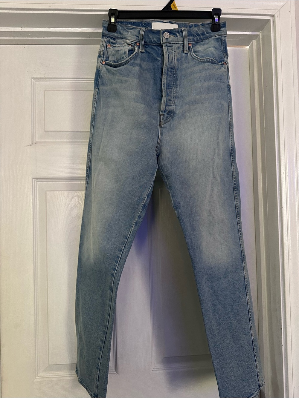 MOTHER Light Blue High-Rise Straight Jeans - Picture 2 of 5